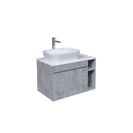 Тумба под раковину в ванной подвесная Grossman ФАЛЬКОН-80 см, бетон